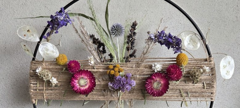 Workshop droogbloemenstuk