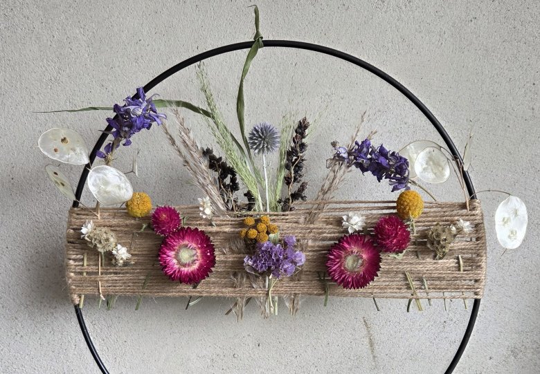 Workshop droogbloemenstuk