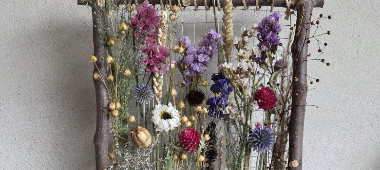 Workshop droogbloemenstuk