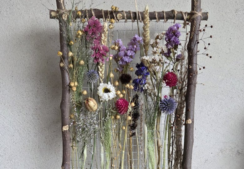 Workshop droogbloemenstuk