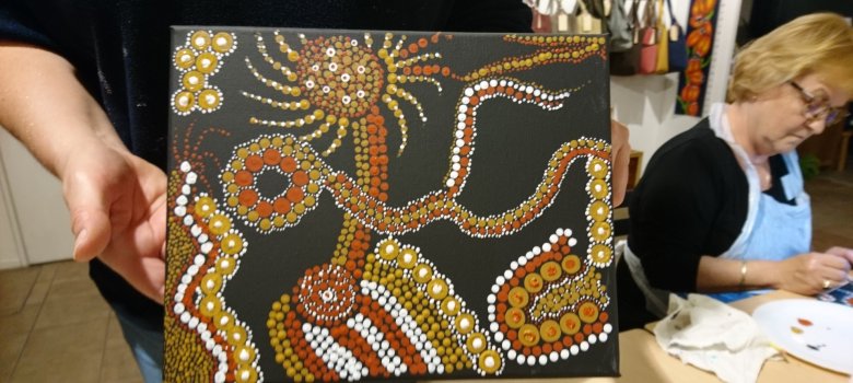 Als een Aboriginal schilderen